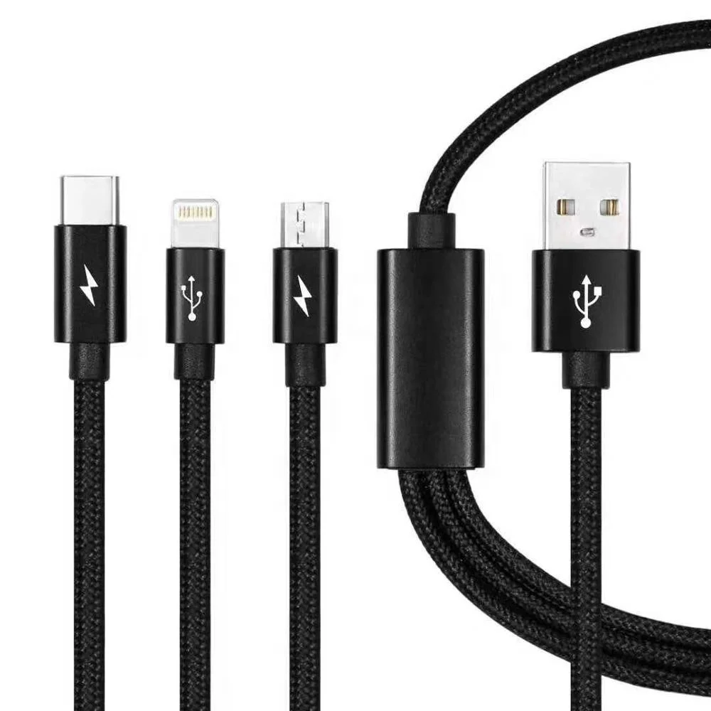 

SOCW fast charging 3 in 1 universal through technology usb cable for all mobile phones