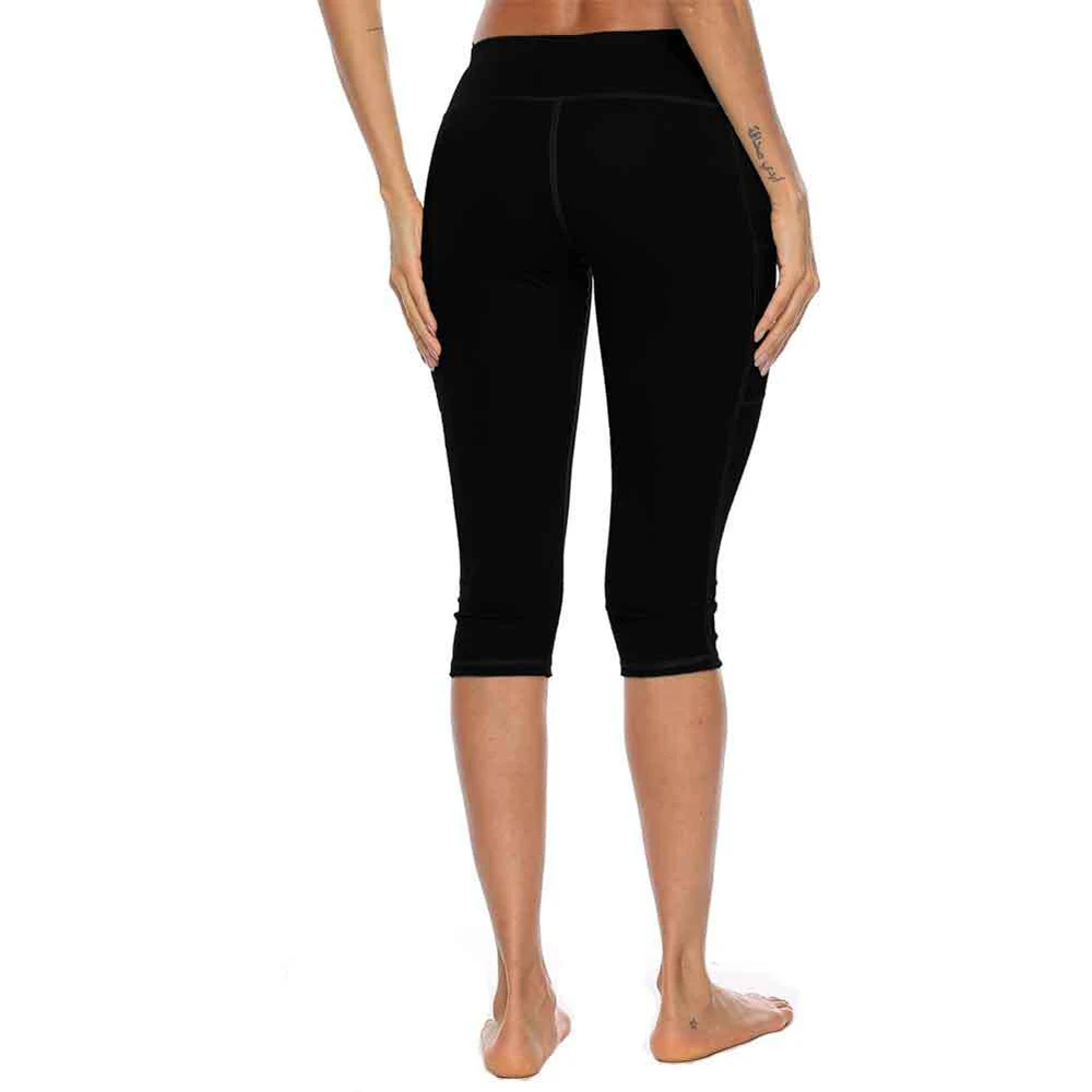 RBX Women's Activewear Capri Mesh Insert Workout Black Leggings Size S MSRP  $58