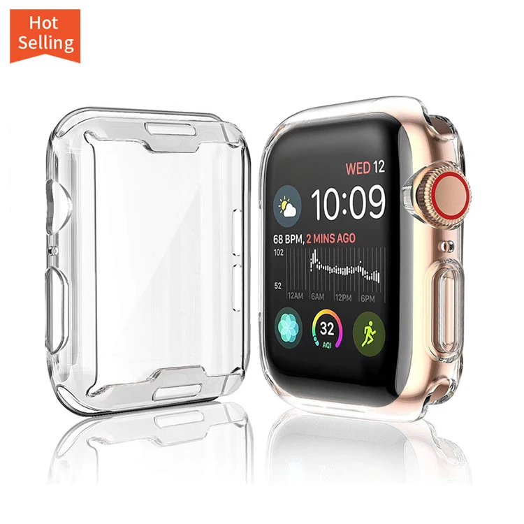 

Ultra Thin Tpu Screen Protector Overall Protective Case For Apple Watch Series 5 4 40MM 44MM, Clear