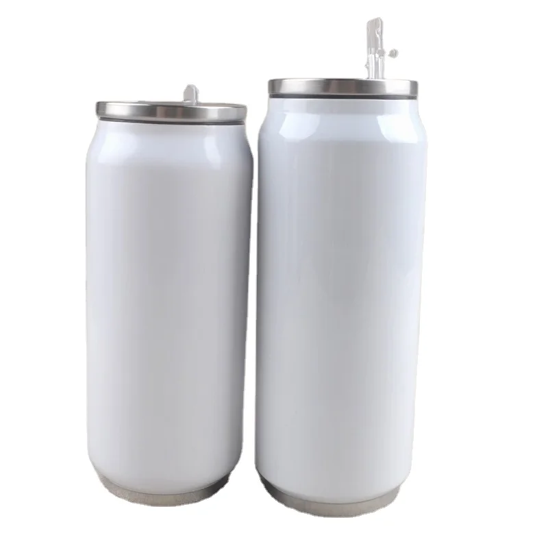 

Custom 12 oz 17 oz Stainless Steel Soda Can Style Custom Tumbler Sublimation Blanks With Straw cola can, Stainless,white or customized
