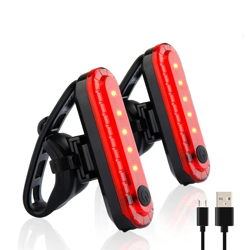 

USB Rechargeable Bike Bicycle Cycling 4 Modes LED Front Rear Tail Light Lamp Mountain Bike Cycling Light