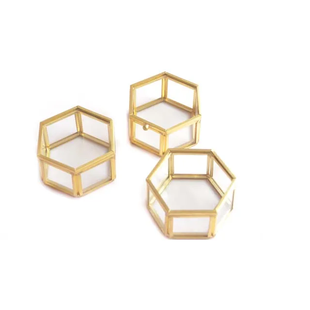

Wedding Gift Octagonal hexagon I Do clear small gift box ring