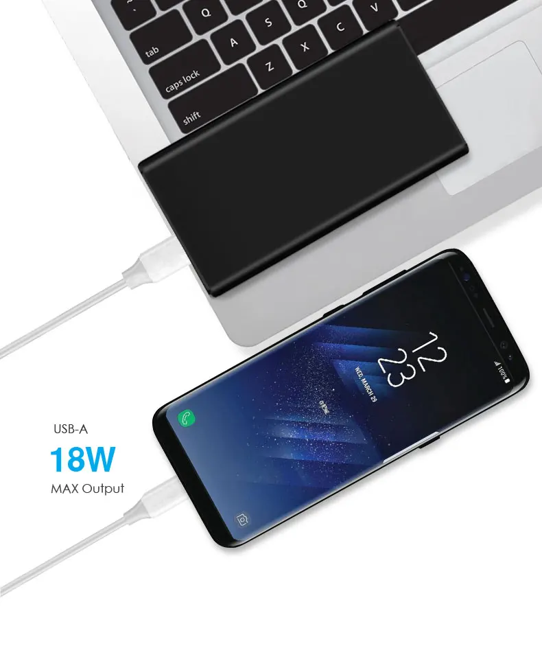 PD 65W QC3.0 power bank 20000 mah mini aluminium alloy low heating 20v output powerbank for Samsung Nintendo switch - ANKUX.COM
