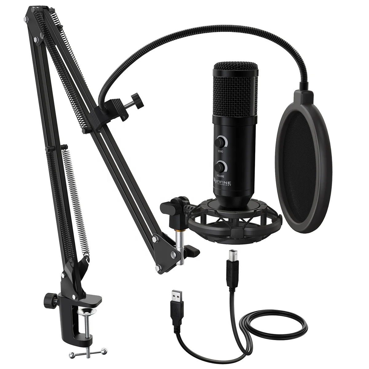 

Fifine T058B Hot Sale Mic Kit With Arm Stand Brazo De Microfono For Estudio Recording LIVE-SHOW