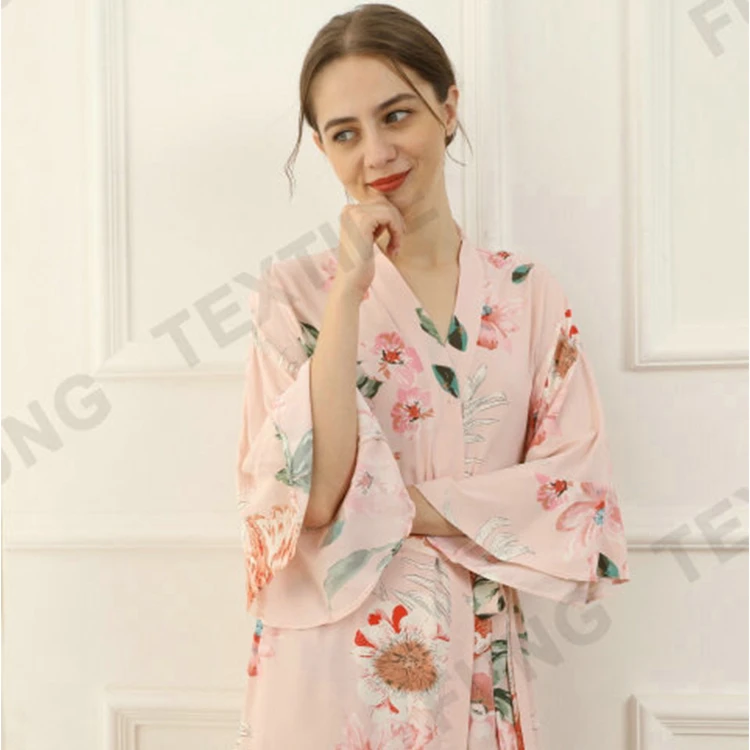 

FUNG 6012 Blush Cotton New Design Flower Ruffle Robe For Bride Bridesmaid and Wedding Dress, Many colors