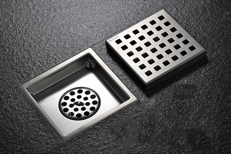 Square Bathroom Drain Covers Stainless Steel 304 Drain Grid Floor Drain ...