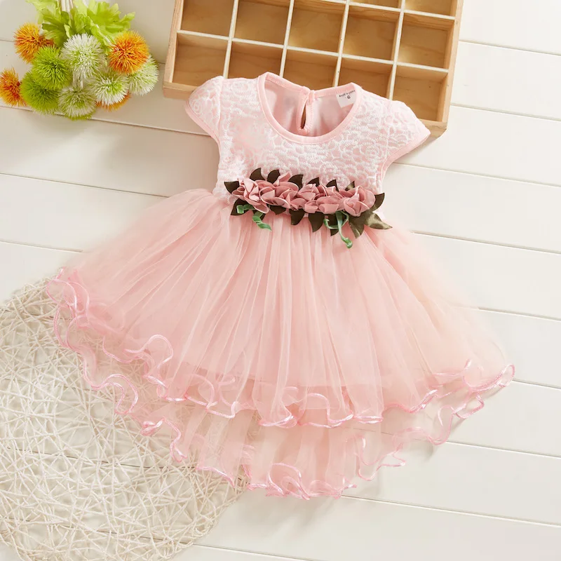 Infant baby girl dresses party 6 to 9 months Cotton / Polyester dress for baby girl