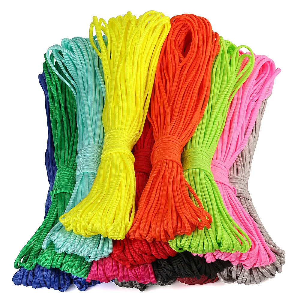 

550 Paracord Parachute Cord Lanyard Tent packaging Rope Guyline Mil SpecType 7 Strand 100Feet For Hiking Camping 4mm 31 meters, 15 colors