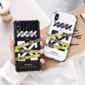 Black and white case shockproof off white case suitcase tpu phone case for iphone x