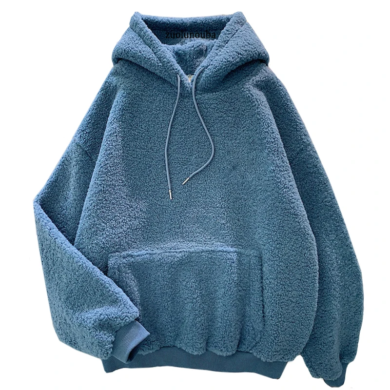 

Solid Oversized Hoodies Women Clothing Polyester Blouses Bottoming Long Sleeve Tops Loose Pocket Sweatshirt Girl Casual Pullover, Customized color