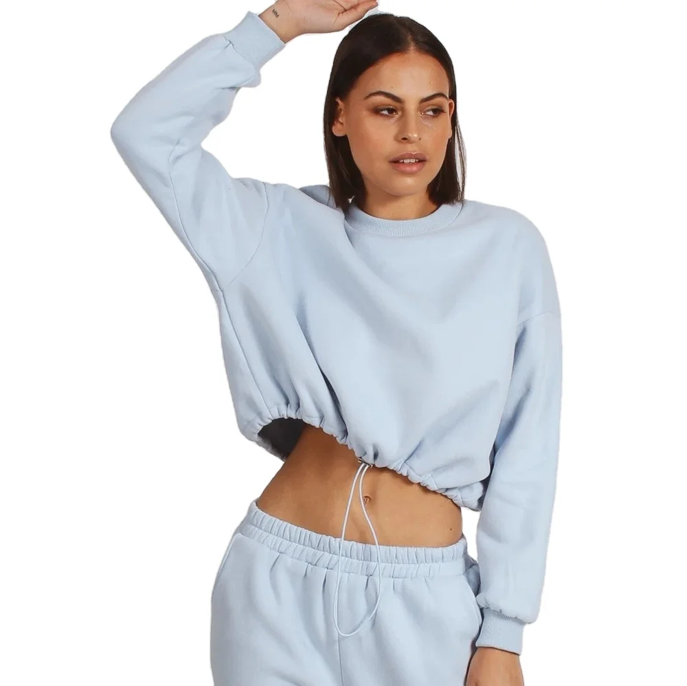 

Custom design logo tracksuits track pants joggers and crop hoodies for womens tracksuits 2 piece set, Multi colors available