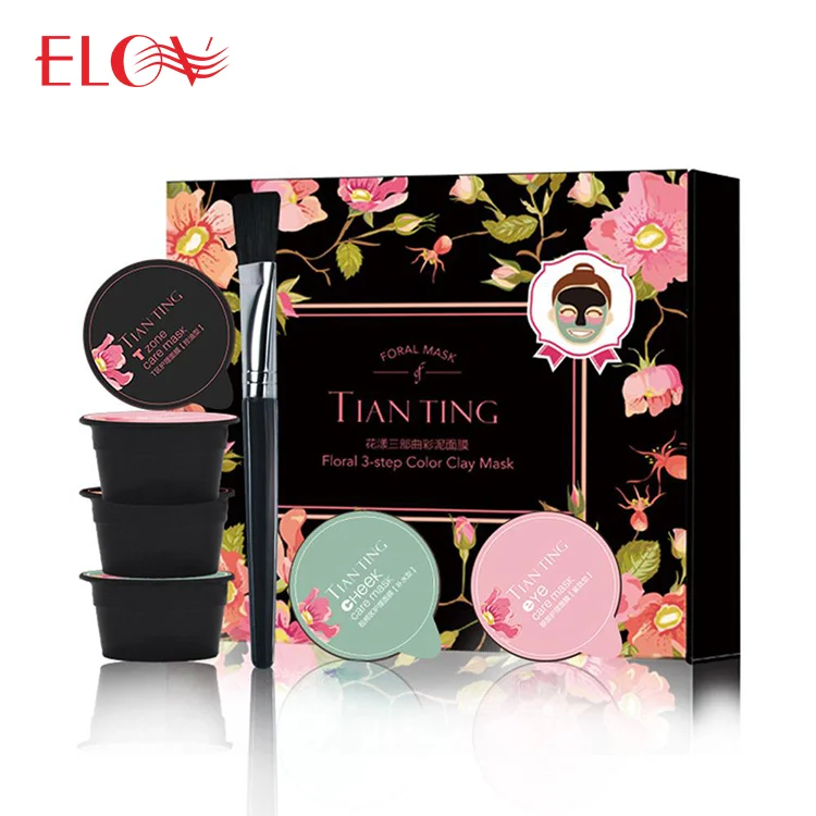 

Private Label Floral Three Color Dead Sea Face Clay Mud Mask For Sale, Balck,pink,green