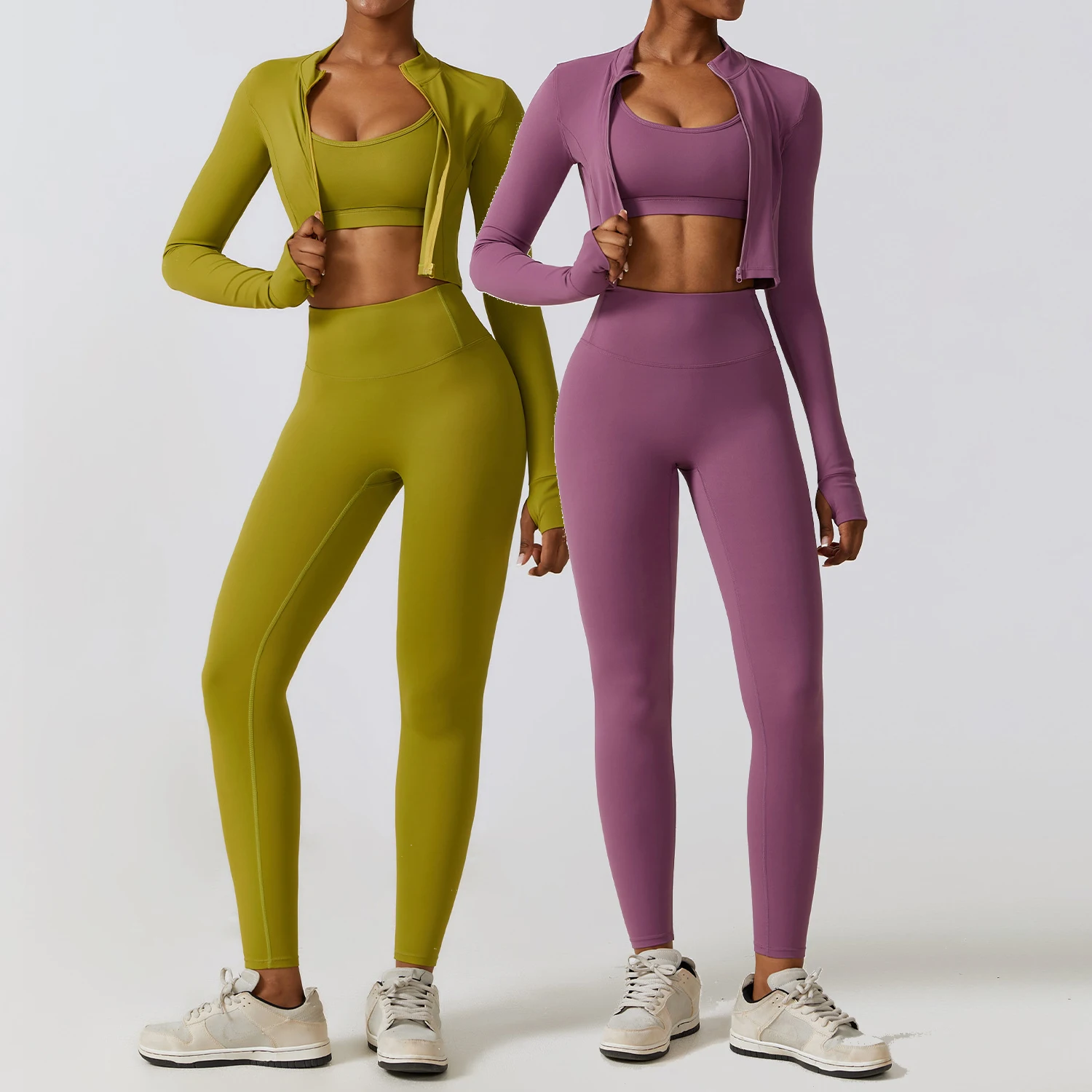 

YIYI Wholesale Comfortable Jackets Outdoor Suits 3pcs High Stretchy Gym Athletic Sets Fitness Yoga Wear Work Out Set For Women
