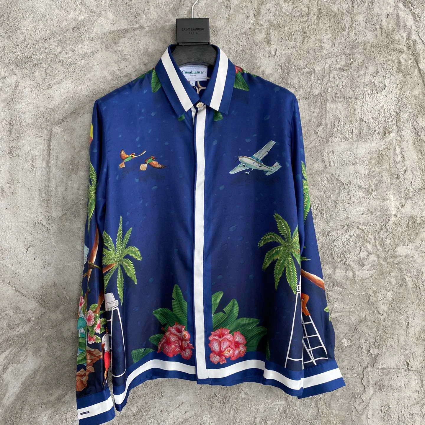 

DO THAT THANG 2021SS CASABLANCA TENNIS CLUB NIGHT VIEW SEA PRINTED SILK BLENDED SHIRT BUTTONS UP SHIRT