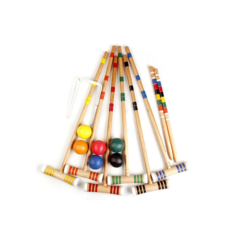 

4-Player Croquet Game Set with Wooden Mallets