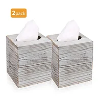 

Factory craft Manufacture Square Tissue Box Cover with Slide-Out Bottom Pack of 2 wooden tissue boxes