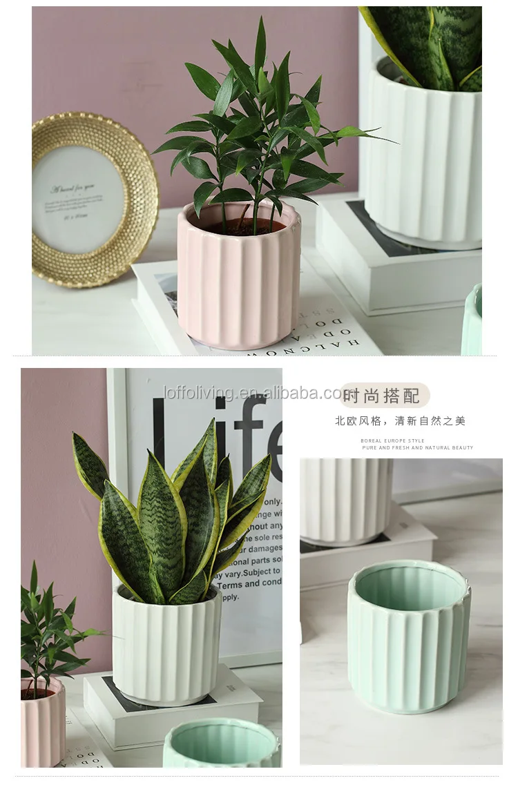Simple Ins Style Glaze Ceramic Flower Pot Creative Ceramic Flower Pot