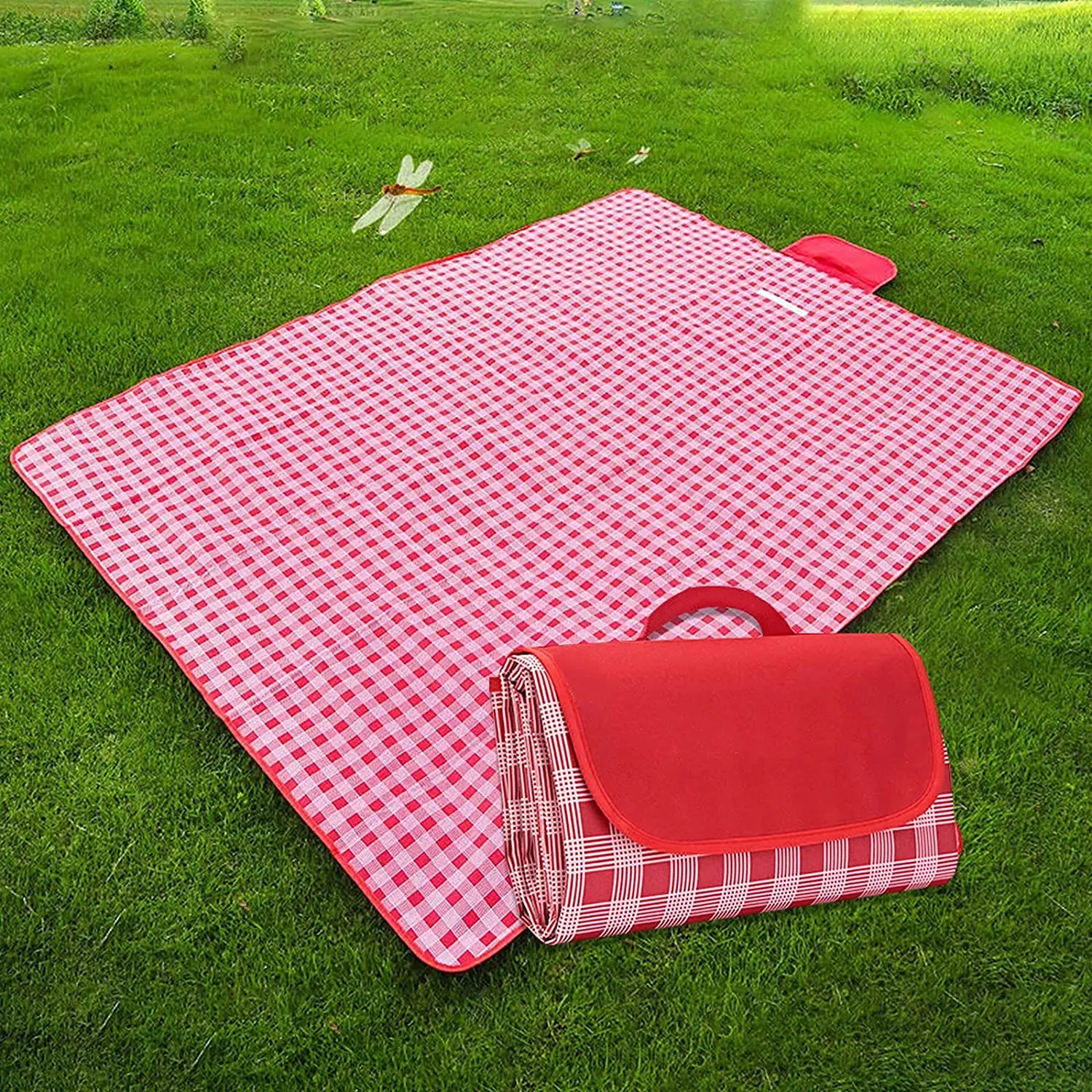 

Large Outdoor Blanket Picnic Mat Portable Picnic Blankets Waterproof Foldable Sandproof Beach Mat, Yellow,red,customized