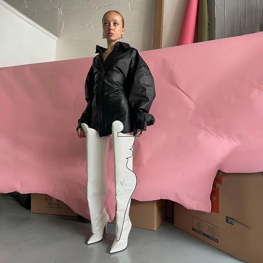 

Fall Dress Botton Leather Long Sleeve Elegant Casual Dresses Women Clothing