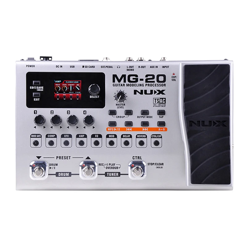 

Nux Mg-20 Multi Effects For Electric Guitar 81 Drum Machines 60 Seconds Recording Guitar Effects Pedal