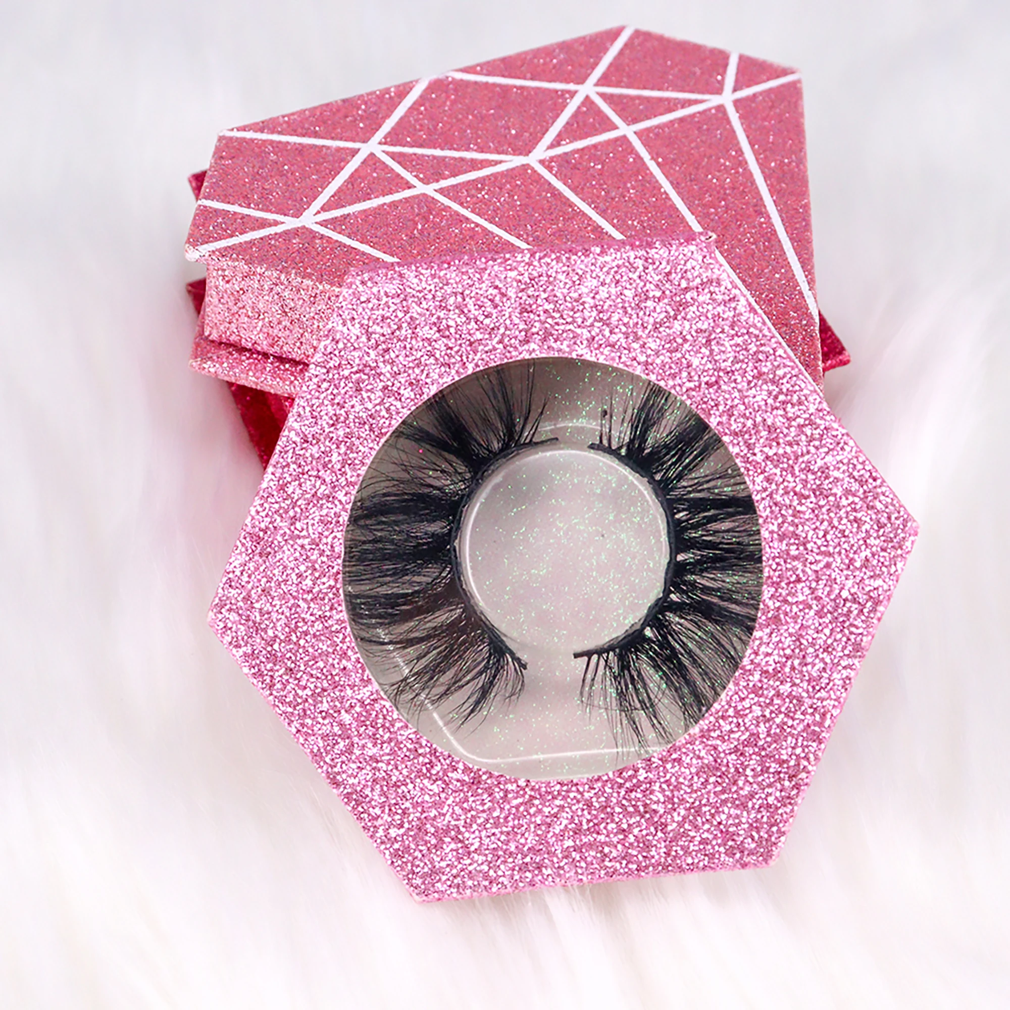 

Hot Sale Wholesale Vendor 3D 25Mm Full Strip Wispy Fluffy Lashes Thick Faux Mink Eyelashes Hand Made Lashes, Natural black