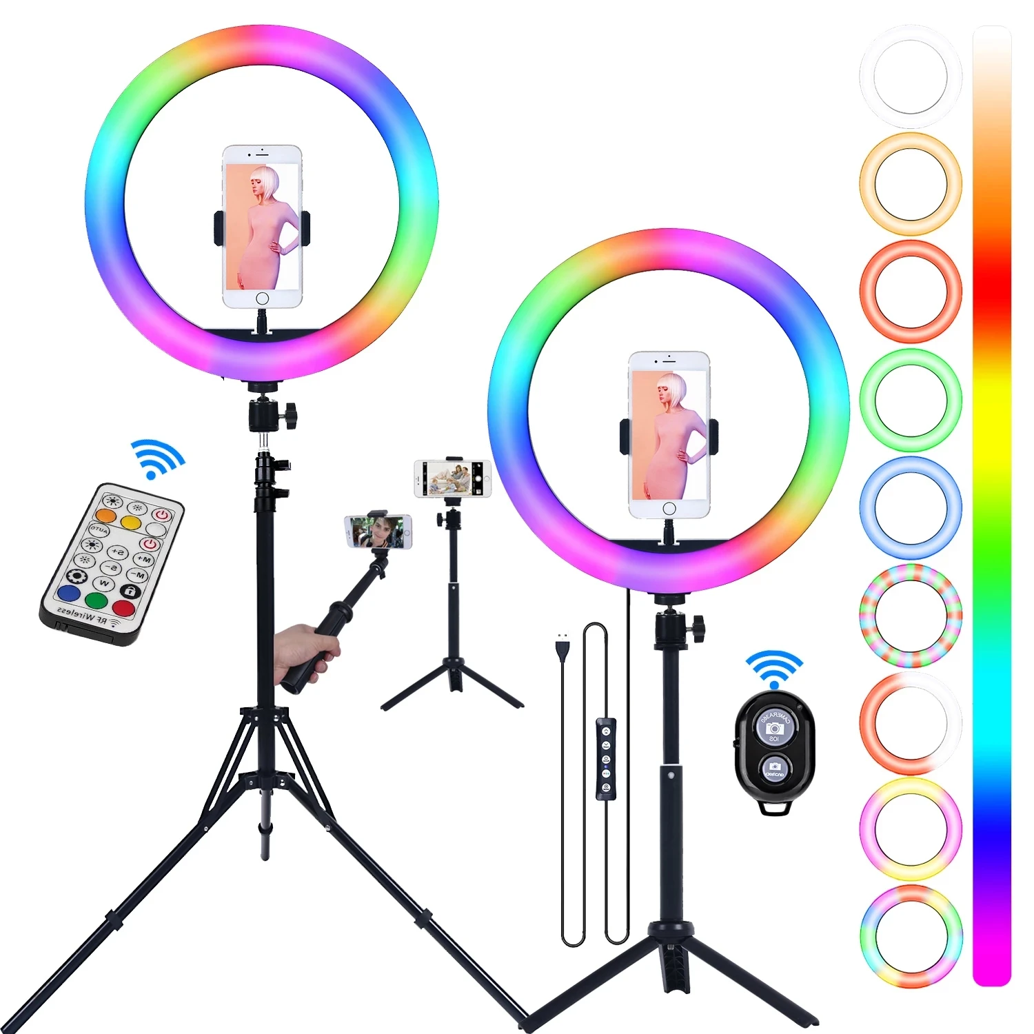 

10Inch RGB Selfie Ring Light Led Photography Lamp Ringlight With Tripod Stand for Makeup Youtube Live Aro De Luz