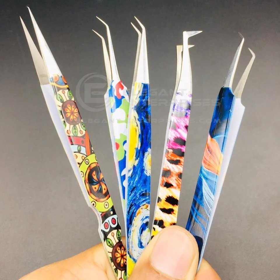 
custom paper coated eyelash extension tweezers/private label eyelash extension tweezers 