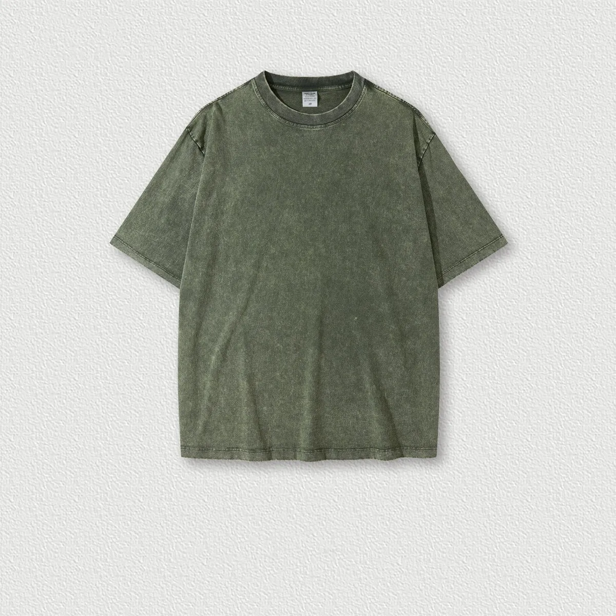 2023 Spring and Summer 285G Heavy Industry Wash Wax Dyed Round Neck Short Sleeve American Retro Heavy Duty Fashion T-shirt Men