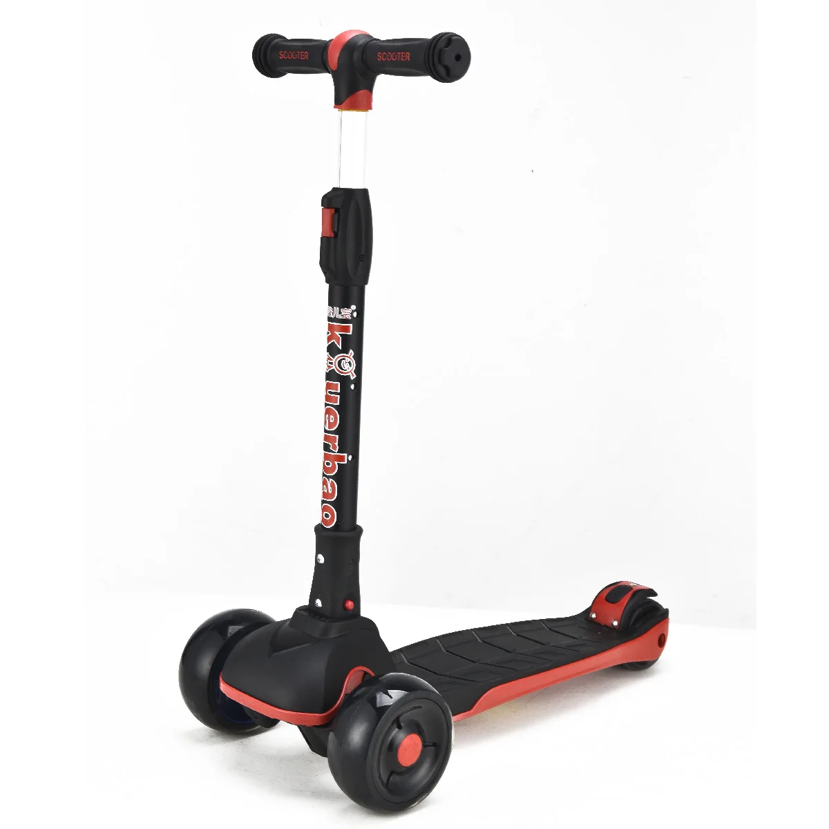 

QIYI 3 wheel new balance adult kick scooter folding mini kids kick scooter with 3 LED light wheels, Black,red,oem