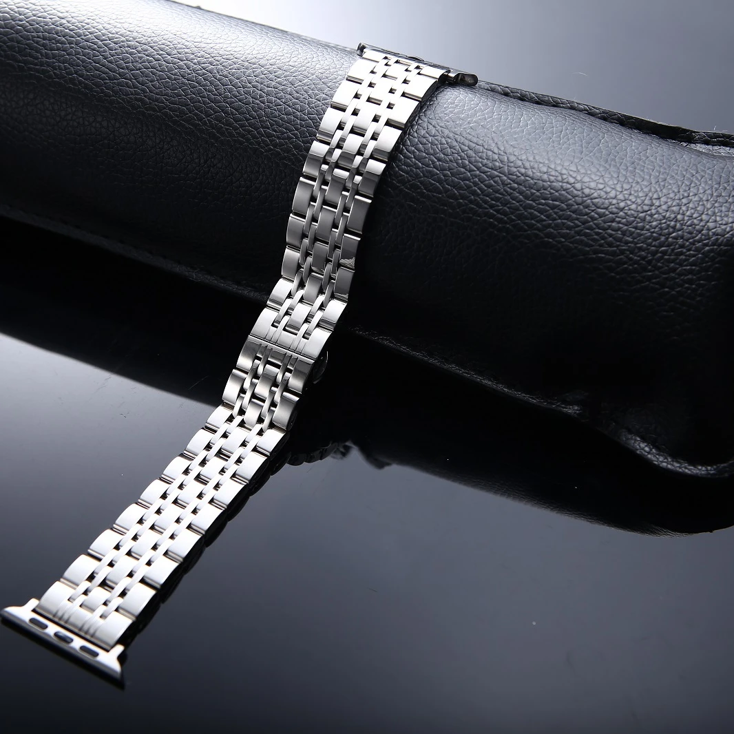 

For Apple Watch 7 6 SE 45mm 41mm Band Luxury Stainless Steel Strap Bracelet 44mm 40mm for iWatch 5 4 3 42mm 38mm Man Woman Bands, 7 colors