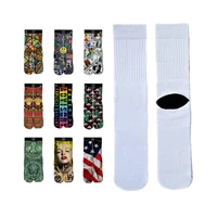 

KANGYI custom crew 360 printing blank white socks Used for sublimation and 3D printed