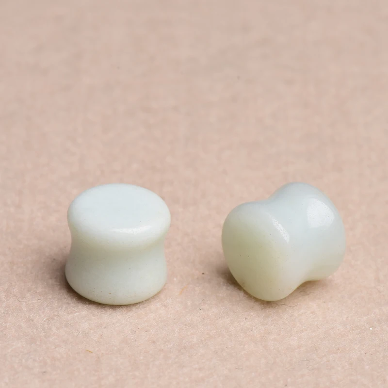 

Best Quality Natural Stone Amazonite Saddle Gauge Plug Stone Ear Plugs Double Flare Saddle Stretching Gauges Expander