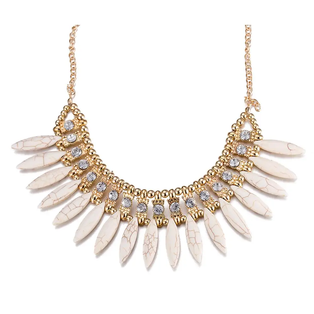 

Women Fashion Jewelry African Boho Style CZ Knotted Crystal Necklace, Zinc alloy