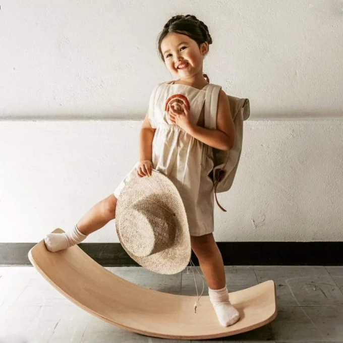 

XIHA Wooden Wobble Balance Board Swing Board Exercise For Kids With Colorful Felt Yoga Balance Board, Natural wood or colored