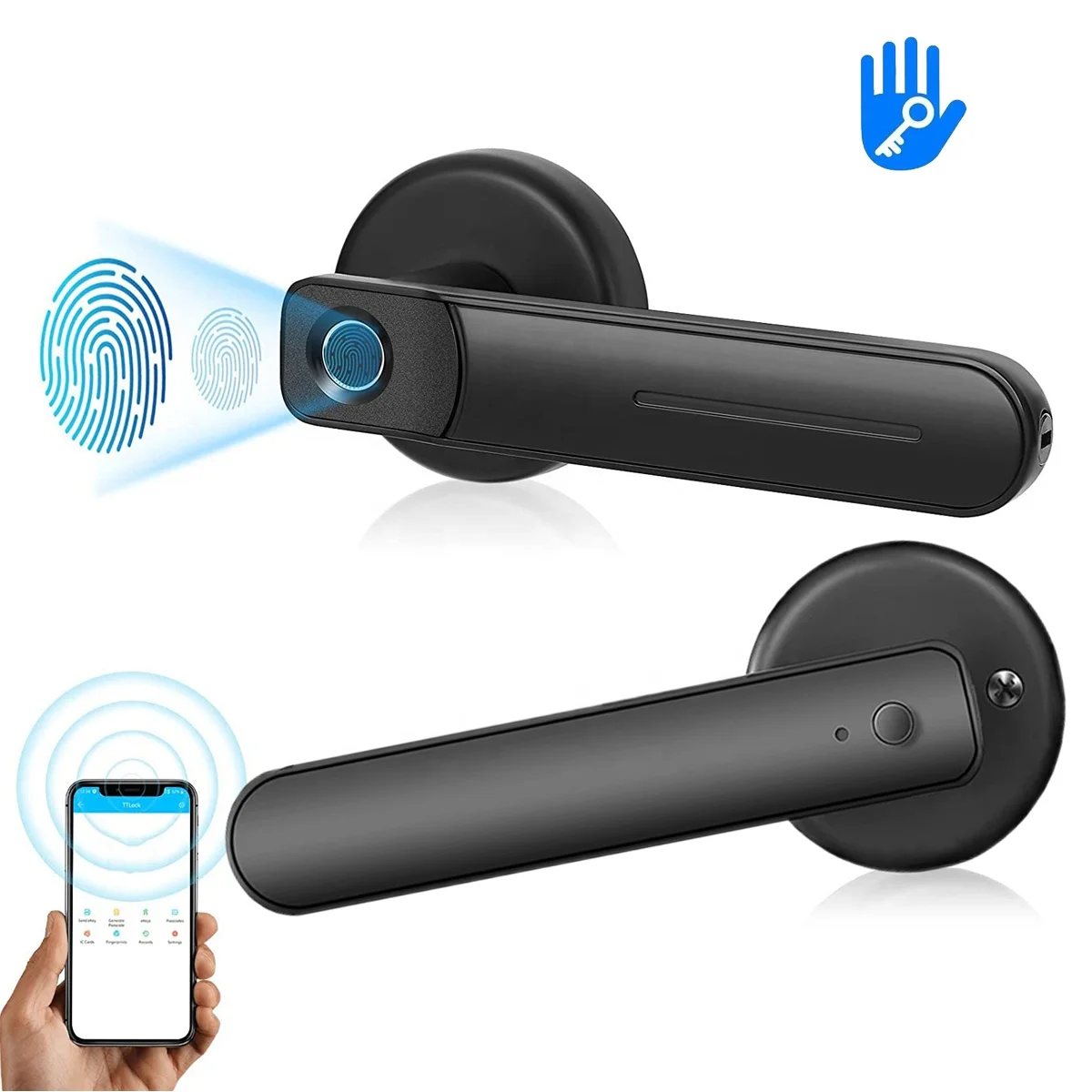

Kadonio Automatic Security Biometric Fingerprint Handle Interior Intelligent Lock Keyless Smart Door Lock