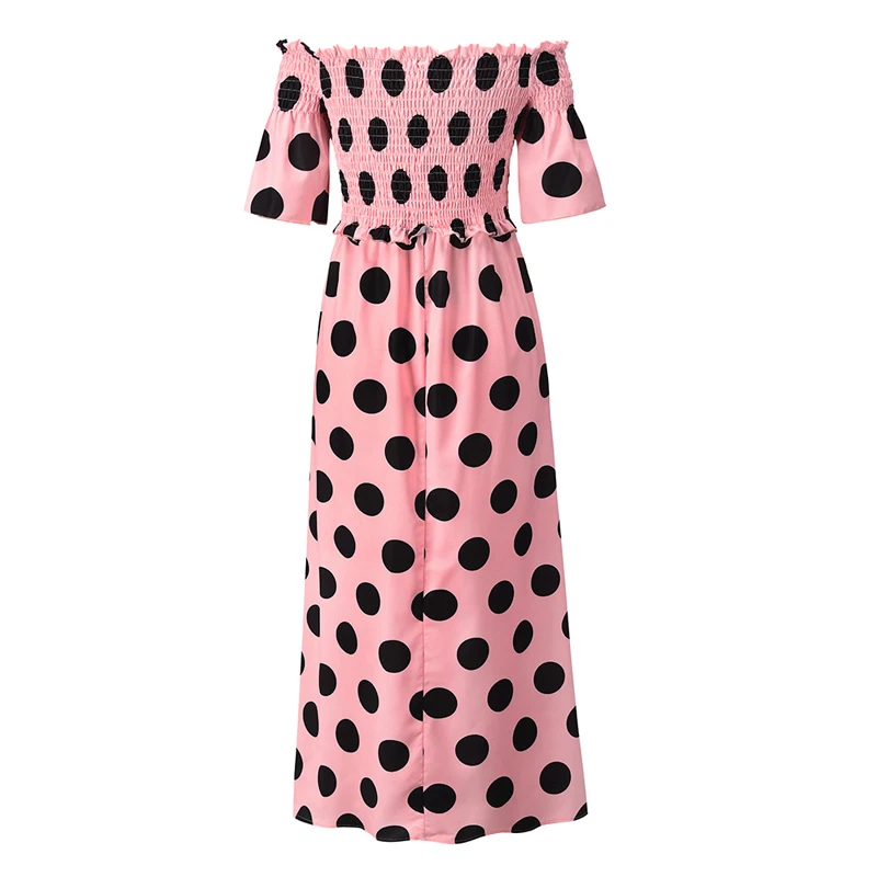 

Summer hot style casual ladies long skirt wide neck tube top sexy dress