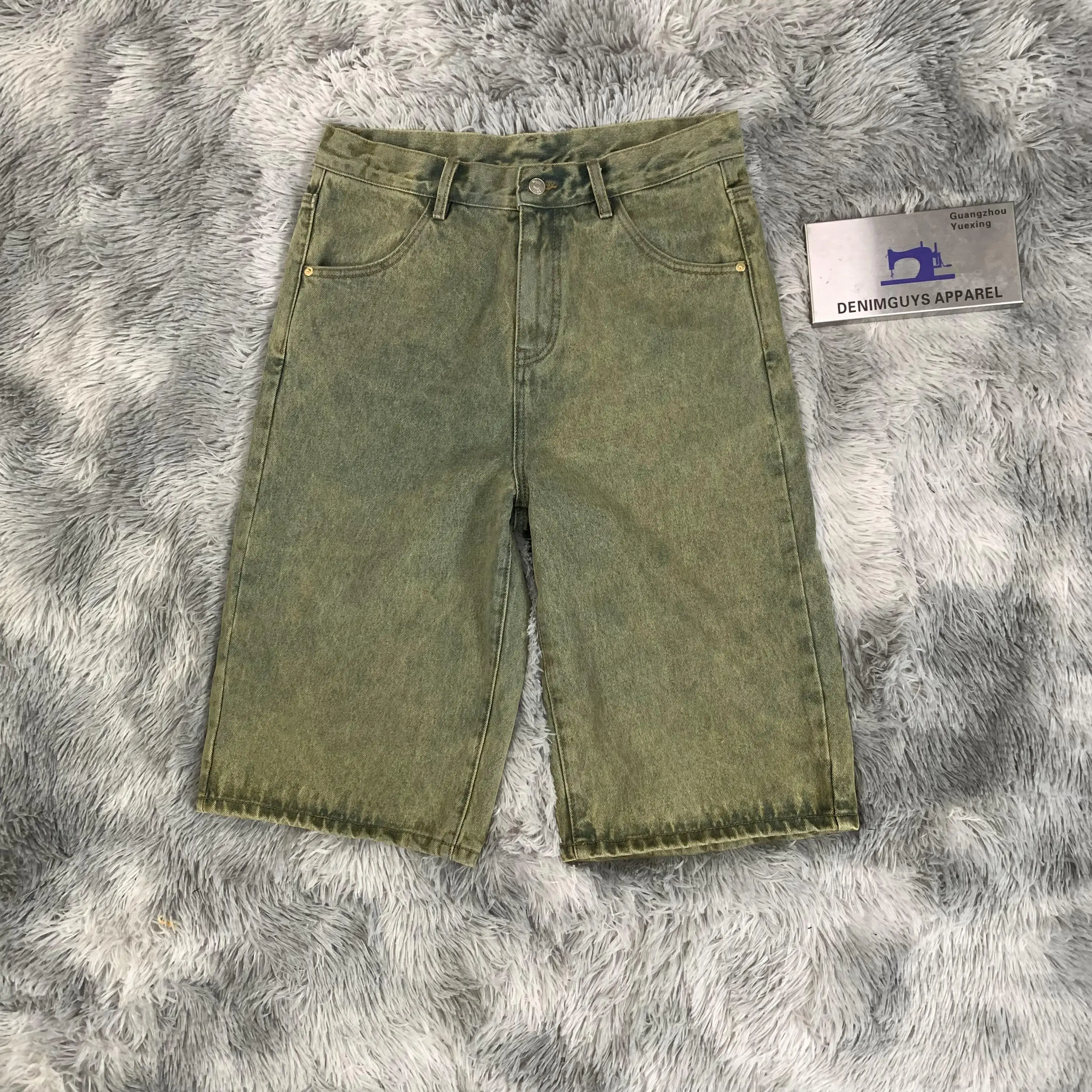 DENIMGUYS Street Wear Loose Men's Jorts Manufacturers Custom Logo Vintage Light Wash Mens Denim Shorts Shorts De Hombre