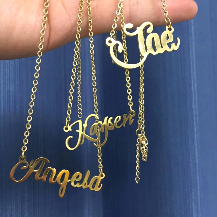 

Jialin Jewelry Stainless Steel Customised Jewelry Custom Gold Plated Name Necklace For Women Girls