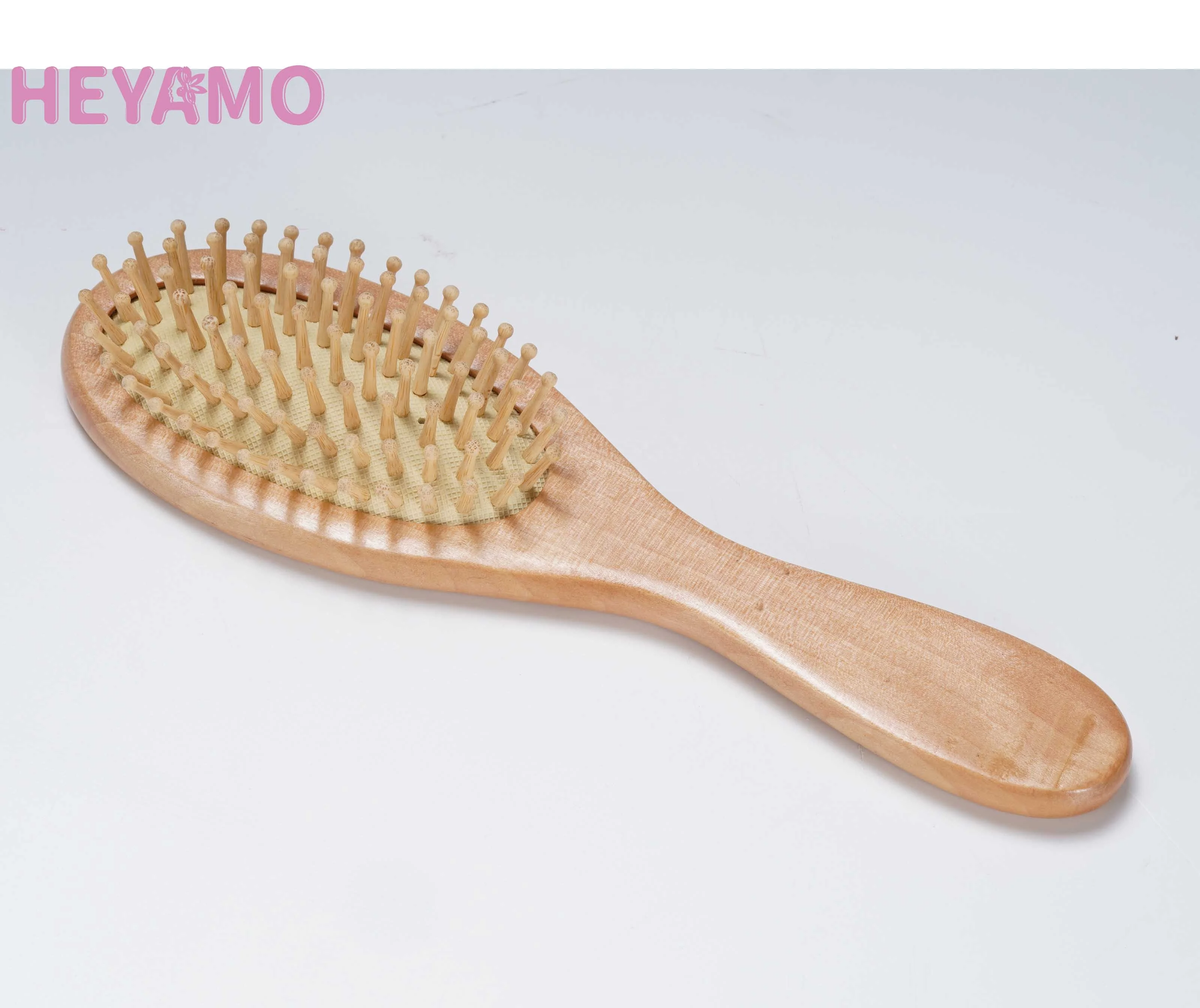 

HEYAMO Muestras Gratis Hair Brush Round Products For Black Women Escova De Cabelo Biodegradable Bamboo Hairbrush Eco Friendly