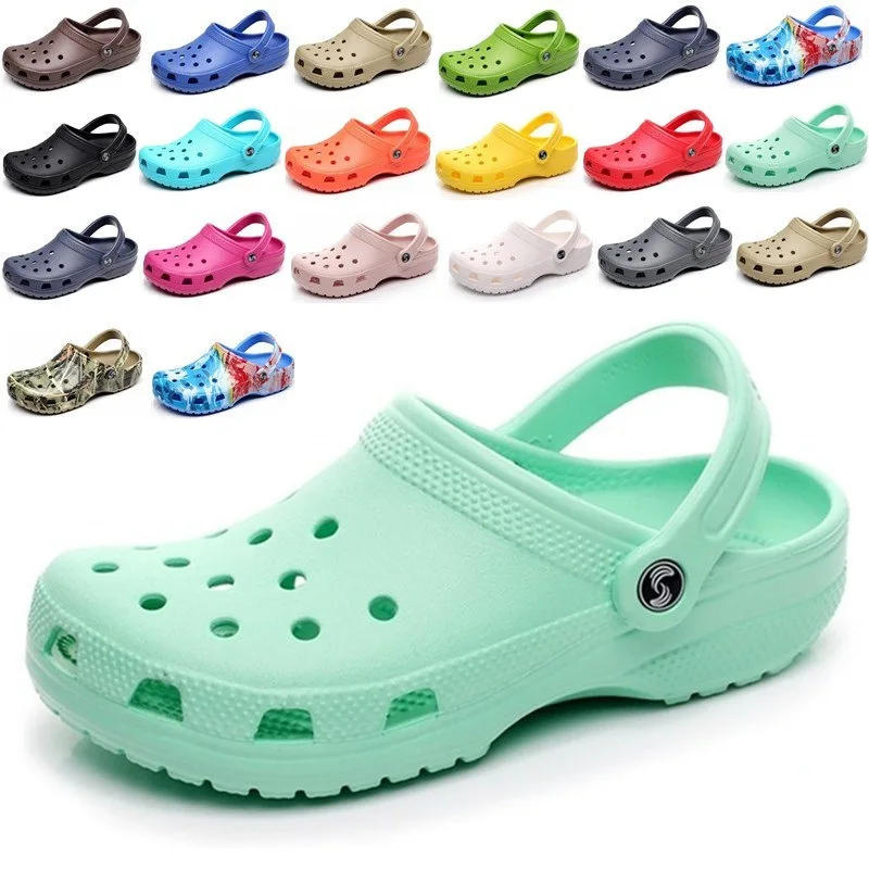 

Classic men clog shoes breathable waterproof foam slide unisex eva garden women's clogs shoes beach women croc clogs, Picture color