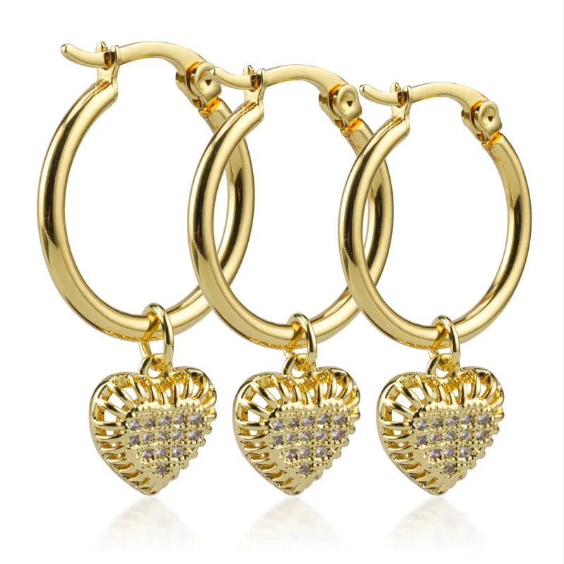

Special Romantic Heart Shaped Crystal Stainless Steel Earrings Suitable For Women