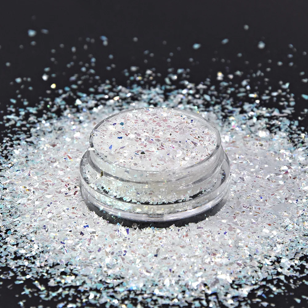 

Solvent resistant Rainbow Irregular flake glitter for Cosmetic and Crafts