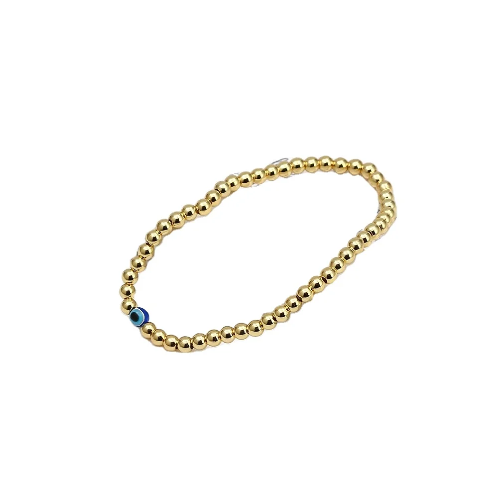 

Fashion Jewelry for Women Girls Gold Color Beaded Ball Gainst Bad Energies Charm Jewelry Blue Turkish Evils Eye Bracelets