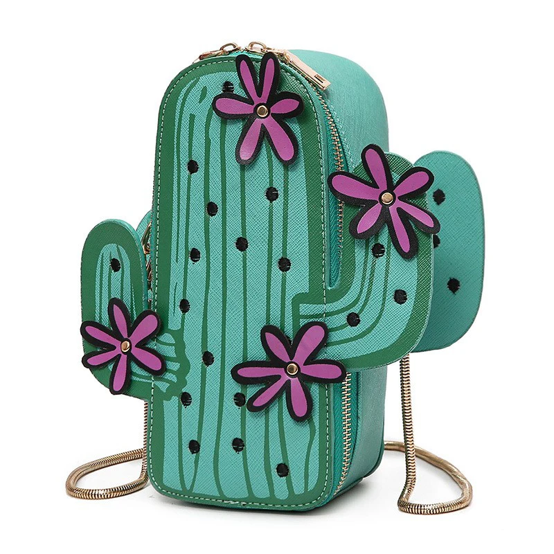 

Vegan PU Leather Cactus Pattern Shoulder Bags for Women Crossbody Bag, Green