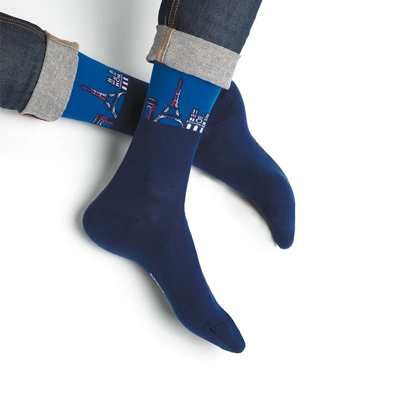 

DL-0024 Panorama Patterned Socks Cotton Men's Socks, Custom color