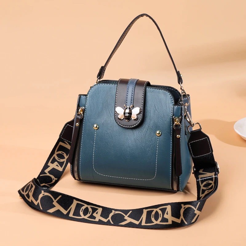 

2021 High Quality Luxury Brand Women Leather Hand Bags Shoulder Handbag Fashion Bucket Purse Women