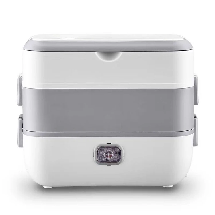 

220V 110V Portable Leak-proof Food Warmer Household Electric Heat lunch box multi-layer Lunch Box, Grey