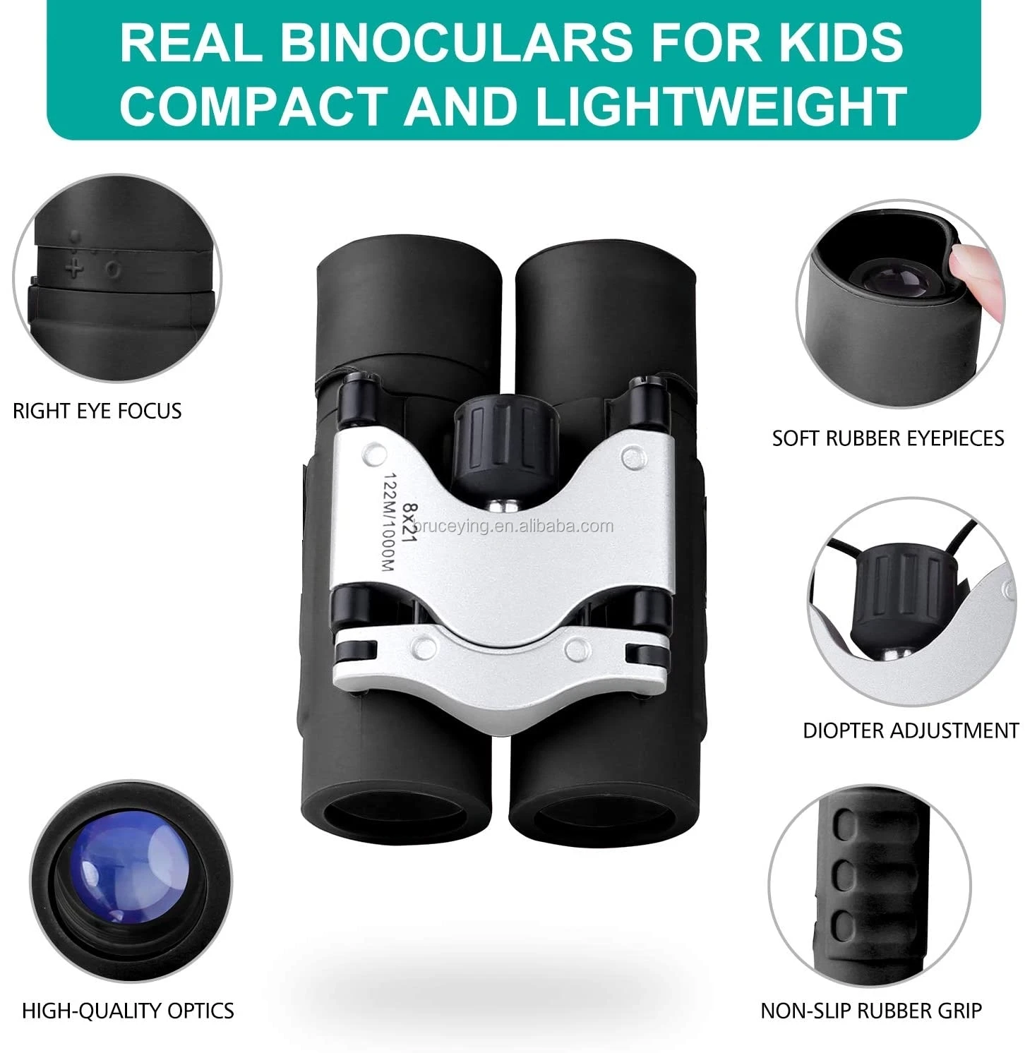 Binoculars for Kids Best Gifts for 3-12 Years Boys Girls 8x21 High-Resolution Real Optics Mini Compact Binocular Toys Shockproof Waterproof Folding Small Telescope for Bird Watching,Travel Camping 