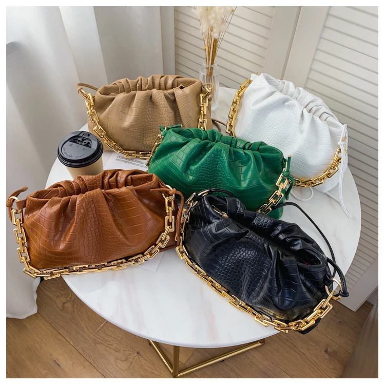 

Wholesale Croc Embossed Ruched bag cloud bag cross-body Handbags, As picture