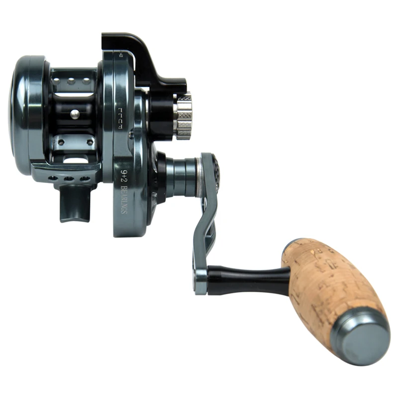 

Gear ratio 6.3:1 jigging reel cork knob handle saltwater jigging big game casting reel 9+2BB slow pitch jigging fishing reels, Dark gun color